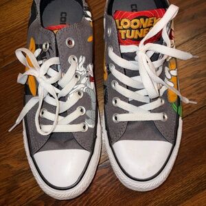 Converse Looney Tunes Sneakers - Gray with White and Orange Accents